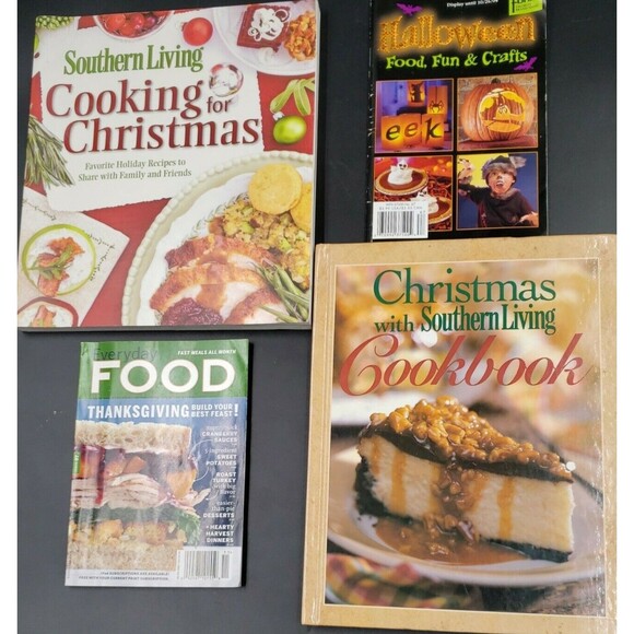 Southern Living Christmas Recipe Book Lot CookBook & Bonus Fall Holiday Booklets - Picture 1 of 12
